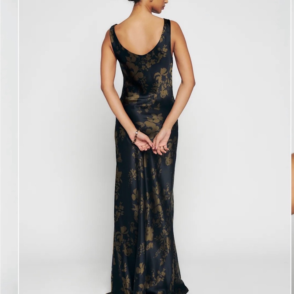 Reformation Annabelle Silk Dress Night Garden - Size 12 - Picture 2 of 5